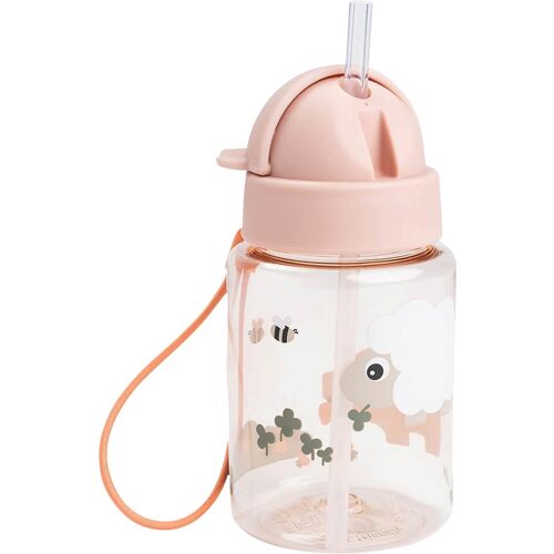 Done By Deer Trinkflasche mit Strohhalm rosa