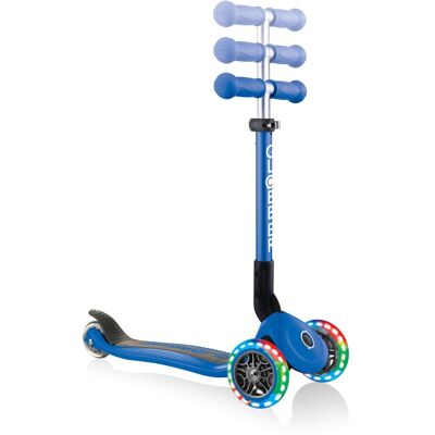 Globber Scooter Junior mit Leuchtrollen blau Globber Scooter Junior mit Leuchtrollen blau