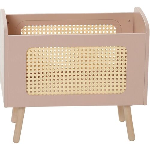 Vertbaudet Puppenbett „Adele“, Rattan, Holz FSC rosa