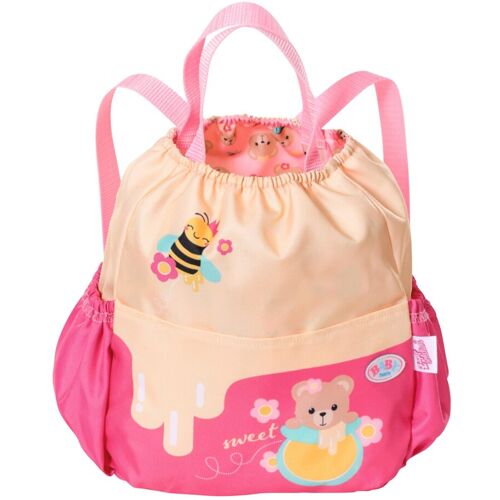 Zapf Creation Baby Born Puppen Bärenrucksack beige   pink