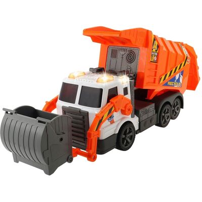 Dickie Toys Orange Müllwagen mit Licht und Sound - Spielzeugfahrzeug Dickie Toys Orange Müllwagen mit Licht und Sound - Spielzeugfahrzeug