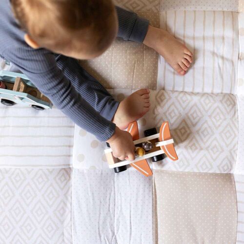 Emma & Noah Krabbeldecke Patchwork 120x120 cm beige