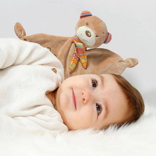 Fehn Schmusetuch Teddy Rainbow braun