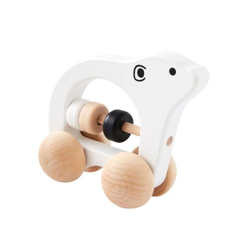 Vertbaudet Baby Greifspielzeug „Eisbär“ aus Holz FSC weiss