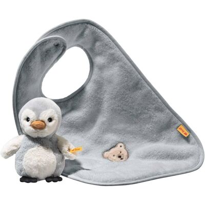 Steiff Geschenkset Lio Pinguin mit Rassel und Latz grau Steiff Geschenkset Lio Pinguin mit Rassel und Latz grau