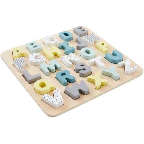 Vertbaudet Kinder Buchstaben-Puzzle, Holz FSC weiss