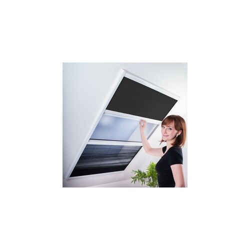 OnShop24.eu Kombi Dachfenster-Plissee - Sonnenschutz & Fliegengitter Kombiplissee für Dachfenster 110x160 cm