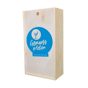 Schreiber's Packaging Holzkiste Genuss erleben für 2 Flaschen mit Schiebedeckel