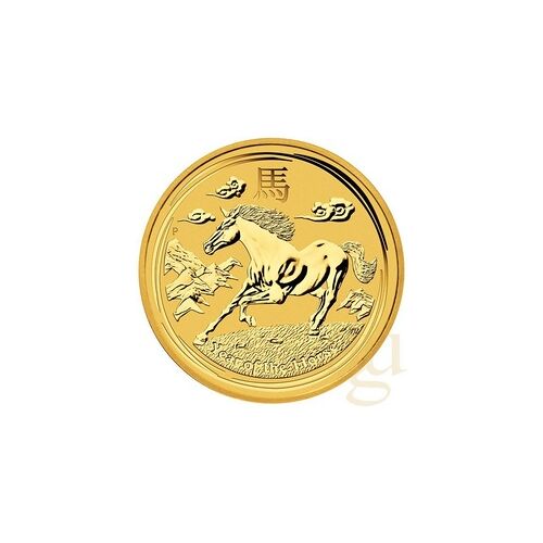 Perth Mint 2 Unzen Goldmünze Australien Lunar II Pferd 2014