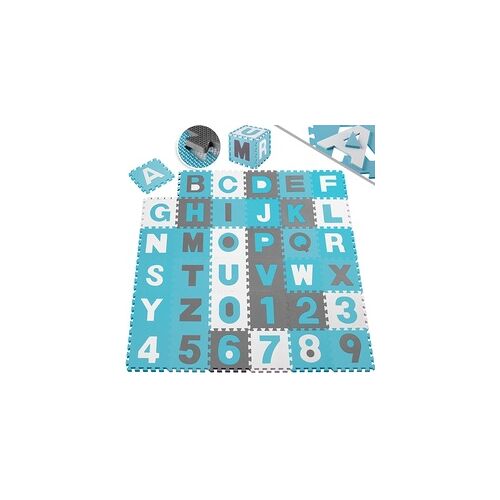 KIDIZ® 86 teilige Puzzlematte Kinderspielteppich Spielmatte Spielteppich Schaumstoffmatte Kinderteppich, Puzzle Zahlen und Buchstaben Schutzmatte