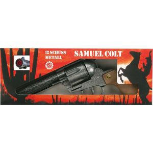 J.G.Schrödel Spielzeugrevolver Samuel Colt in antiker Optik, 27 cm, 12-Schuss Revolver