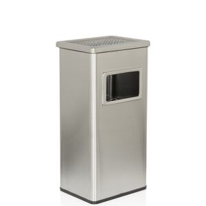 hjh OFFICE CLEAN I   16L - Standaschenbecher Silber