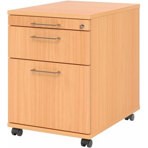 hjh OFFICE PRO SIGNA AC20 BS - Rollcontainer Buche Holz mit Hängeregistratur Bügelgriff Metall