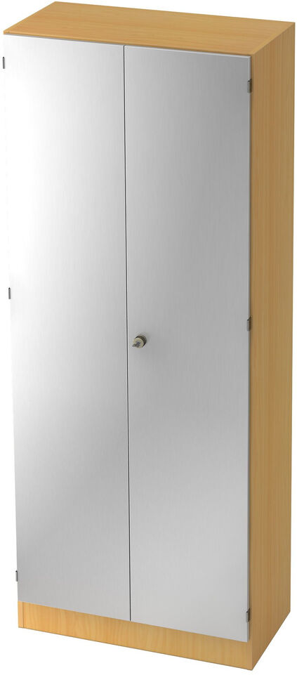 hjh OFFICE PRO SIGNA K 6200 SG - Buche/Silber 5 OH mit Knauf (abschließbar) Garderobenschrank