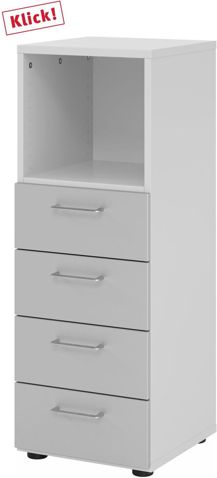 hjh OFFICE PRO BETA 9   Schrank mit 4 Schüben   3 OH - Grau/Silber