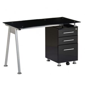 hjh OFFICE NERO   120x60 - Schreibtisch Schwarz / Aluminium