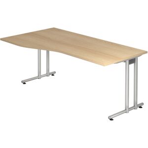 hjh OFFICE PRO NANO 18 S   Schreibtisch - 180 x 100 Eiche/Silber