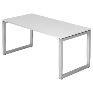 hjh OFFICE PRO REGO 16 S   Schreibtisch - 160 x 80 höhenverstellbar Weiß/Silber
