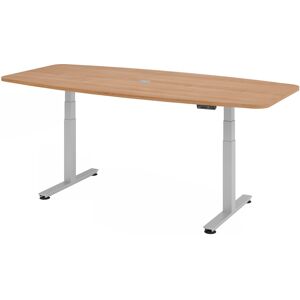 hjh OFFICE PRO XDSM 22 S   Schreibtisch - Nussbaum 220 x 103 elektrisch höhenverstellbar