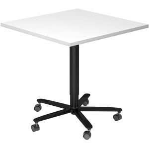 hjh OFFICE PRO BISTRO 88Q D - System Konferenztisch Weiß 80 x 80 Schwarz