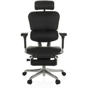 hjh OFFICE ERGOHUMAN PLUS LEGPRO I L   Leder - Luxus Chefsessel Schwarz