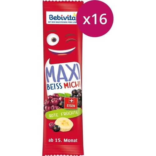 Bebivita Riegel 15. Monat MAXI BEISS MICH! Rote Früchte (35 g), 16 Stück