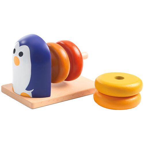 Djeco Stapelspielzeug - Holz - 5 Teile - Pinguin Basic - Djeco - One Size - Bauklötze