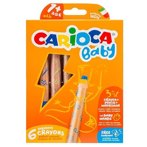Carioca Baby Buntstifte - 3-in-1 - 6 st. - Bunt - One Size - Carioca Buntstifte-Set