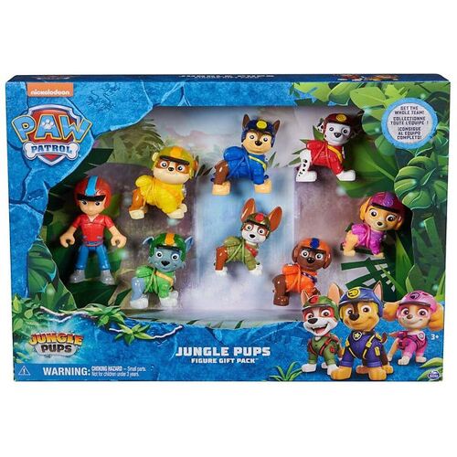 Paw Patrol Geschenkbox - 8 st. - Jungle Welpen - Paw Patrol - One Size - Spielzeugfiguren