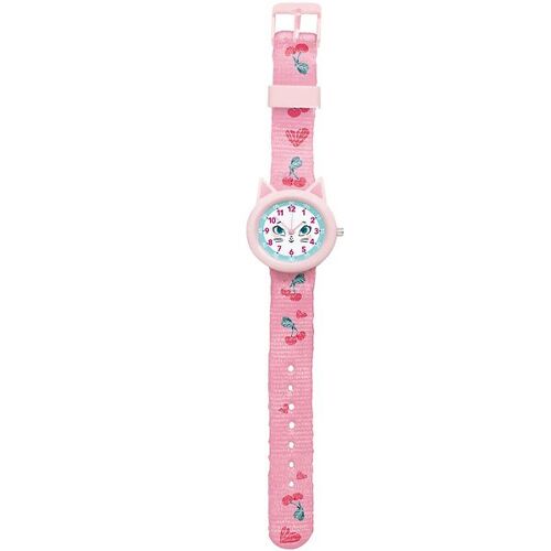 Djeco Armbanduhr – Pink m. Katze – One Size – Djeco Armbanduhr