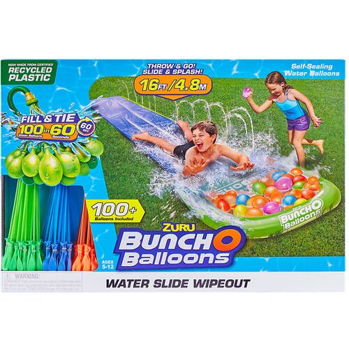 Bunch O Balloons Wasserspielzeug - Water Slide Wipeout m. 100+ W - One Size - Bunch O Balloons Spielzeug