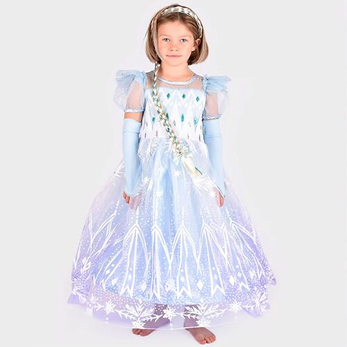 Den Goda Fen Kostüm – Prinzessin Kleid – Die Eiskönigin – 2-4 Jahre (92-104) – Den Goda Fen Kostüm
