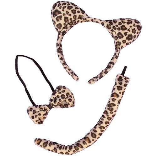 Molly & Rose Kostüm – Ohren/Schwanz/Fliege – Leopard – One Size – Molly & Rose Kostüm