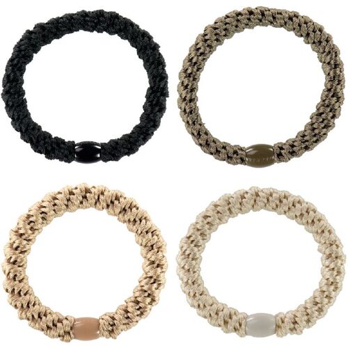 Kknekki Haarschmuck – 4er-Pack – Beige/Braun/Khaki/Schwarz – One Size – Kknekki Haarschmuck