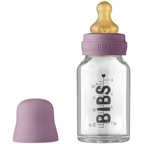 Bibs Babyflasche - Glas - 110 ml - Naturgummi - Mauve - One Size - Bibs Babyflaschen