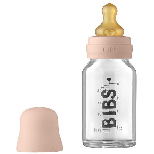 Bibs Babyflasche - Glas - Slow Flow - 110 ml - Naturgummi - Blus - Bibs - One Size - Babyflaschen