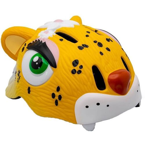 Crazy Safety Fahrradhelm m. Leicht – Leopard – Gelb – 49-55 cm – Crazy Safety Fahrradhelm