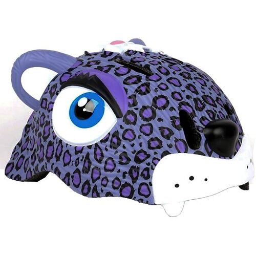 Crazy Safety Fahrradhelm m. Leicht – Leopard – Lila – 49-55 cm – Crazy Safety Fahrradhelm
