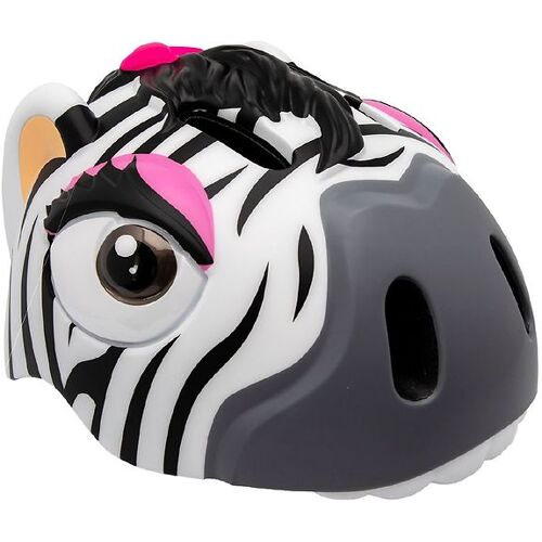 Crazy Safety Fahrradhelm m. Light – Zebra – Schwarz/Weiß – 49-55 cm – Crazy Safety Fahrradhelm