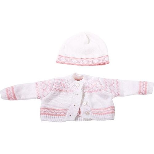 Götz Puppenkleidung - Strickpullover Mit Mütze - Pink Norwegen - - Götz - One Size - Puppenkleidung