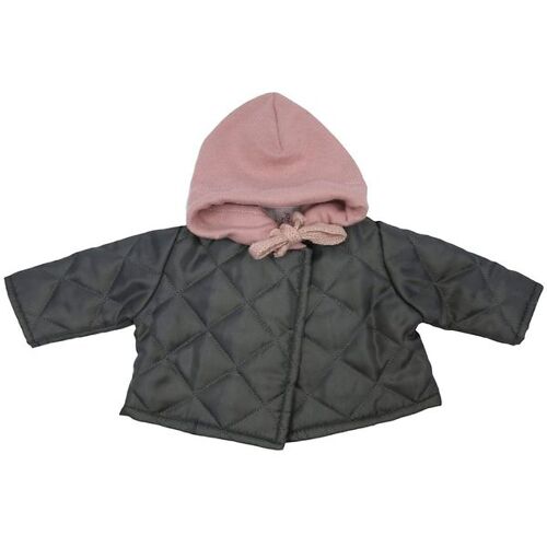 Asi Puppenkleidung - 43-46 cm - gesteppt Jacke m. Kapuze - Dark - One Size - Asi Puppenkleidung