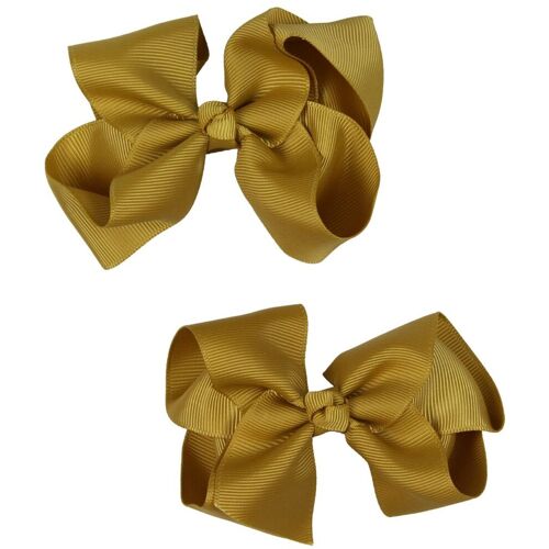 Bows By Stær Haarschleife – 2er-Pack – 10 cm – Dijon – One Size – Bows By Stær Haarschmuck