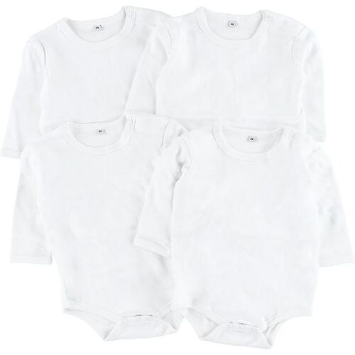 Pippi Baby Bodies l/ä - 4er-Pack - Weiß - Pippi Baby - 62 - Body L/Ä