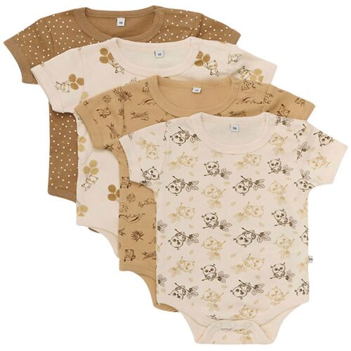 Pippi Body k/ä - 4er-Pack - Whitecap Grey - Pippi Baby - 56 - Body K/Ä