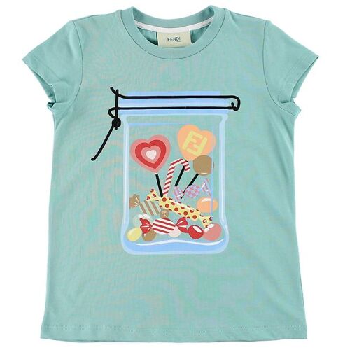 Fendi Kids T-Shirt - Minze m. Süßigkeiten - Fendi - 10 Jahre (140) - T-Shirts