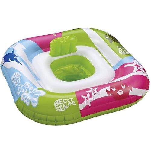 BECO Schwimmring m. Sitz - 0-11 kg - Grün/Pink/Blau - BECO - 0-1 Jahre (50-80) - Schwimmring