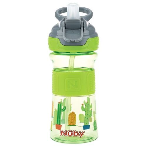 Nuby Trinkflasche m. Strohhalme - 360 ml - Grün - Nuby - One Size - Trinkflaschen