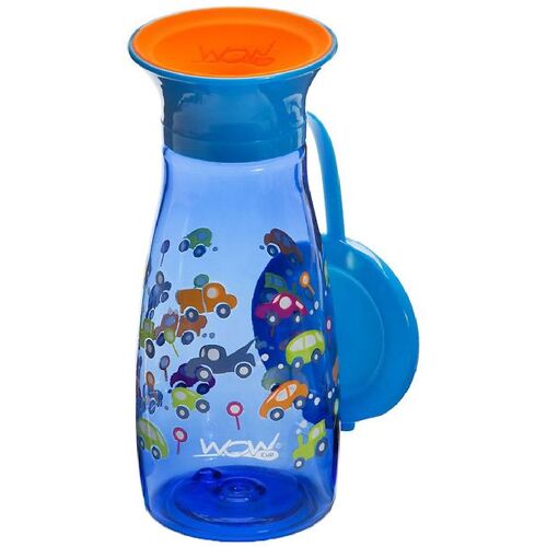 Wow Cup Trinkflasche - Mini - 350 ml - Blau m. Autos - One Size - Wow Cup Trinkflaschen