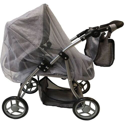 MaMaMeMo Moskitonetz für Puppen - Grau - One Size - MaMaMeMo Puppenwagen