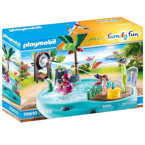 Familie Fun - Fun Pool Mit Wasserpistole - 70610 - 65 - One Size - Playmobil Spielzeug